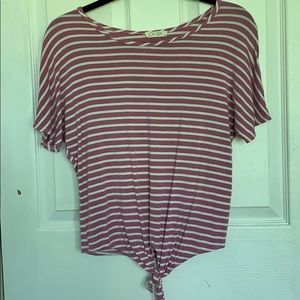 Pink and white stripe t-shirt